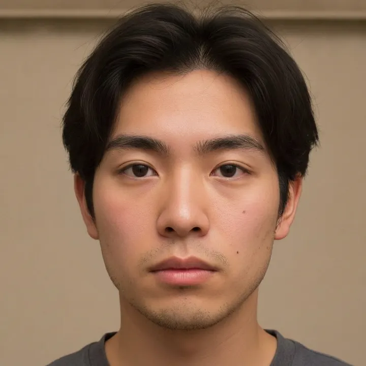 同じ架空の人物の「垢抜け後」イメージ。髪型、眉、肌、光だけをAIで整えています。
